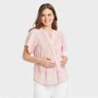 The Nines By Hatch Flutter Short Sleeve Collared Button-down Maternity