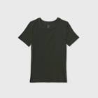 Women's Short Sleeve Rib T-shirt - A New Day Dark Green