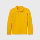 Oversizeboys' Long Sleeve Interlock Uniform Polo Shirt - Cat & Jack Gold