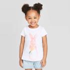 Petitetoddler Girls' Short Sleeve Bunny Graphic T-shirt - Cat & Jack White 12m, Toddler Girl's
