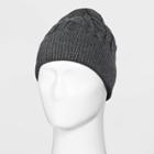Men's Cable Knit Beanie - Goodfellow & Co Charcoal Heather One Size, Grey/grey