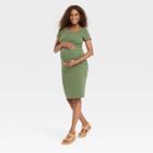 Short Sleeve Essential T-shirt Maternity Dress - Isabel Maternity By Ingrid & Isabel Green