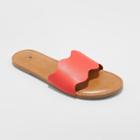 Women's Kate Scalloped Wide Width Slide Sandals - Shade & Shore Red 6w,