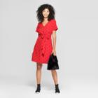 Women's Printed Crepe Dress - A New Day Red
