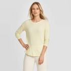 Women's Long Sleeve Crewneck T-shirt - A New Day Lemon Xs, Women's, Yellow