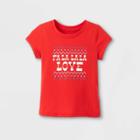 Toddler Girls' 'falalala Love' Short Sleeve Graphic T-shirt - Cat & Jack Red