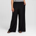 Women's Plus Size Linen Pants - A New Day Black