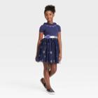 Girls' Marvel Black Panther Cosplay Dress - Navy Blue