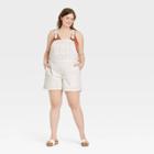 Women's Plus Size Denim Boyfriend Shortalls - Universal Thread White