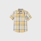 Oshkosh B'gosh Toddler Boys' Short Sleeve Plaid Woven Button-down Shirt - Yellow