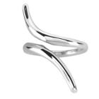 Elya Waved Bypass Ring - Silver (size