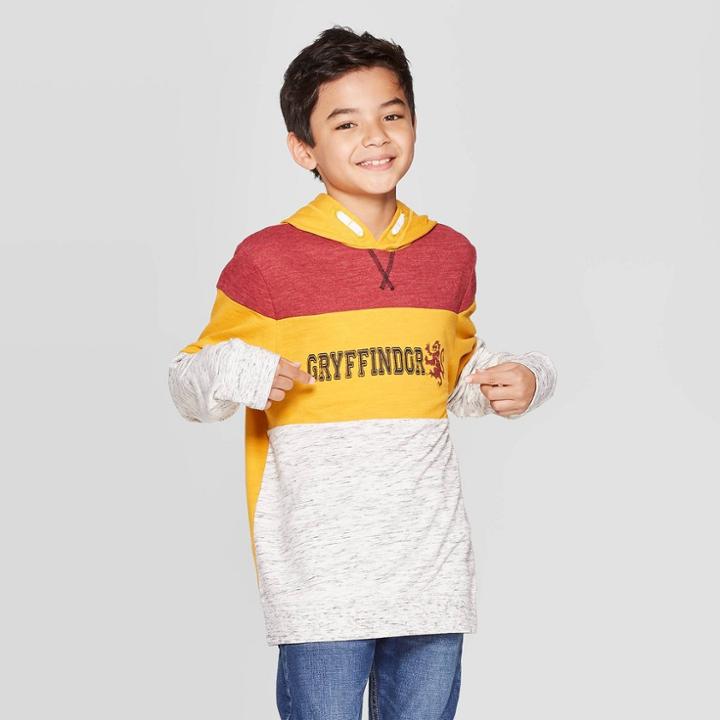 Boys' Warner Bros. Harry Potter Gryffindor Long Sleeve Hoodie - Yellow Xs, Boy's, Gold
