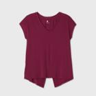 Women's Short Sleeve Tie Back V-neck T-shirt - All In Motion Purple
