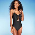 Shade & Shore Women's Front Cut Out Ruffle Detail One Piece Swimsuit - Shade &