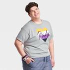 Ev Lgbt Pride Pride Gender Inclusive Adult Extended Size Non-binary Flag Heart Short Sleeve Graphic T-shirt - Gray