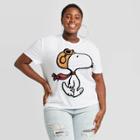 Women's Peanuts Snoopy Plus Size Short Sleeve Graphic T-shirt - White