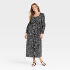 Women's Bell Long Sleeve Dress - Who What Wear Black Polka Dots
