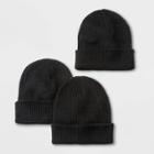 Women's Knit Beanie Value 3pk - Wild Fable Black