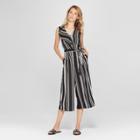 Women's Striped Ruffle Jumpsuit - Spenser Jeremy - Black/white