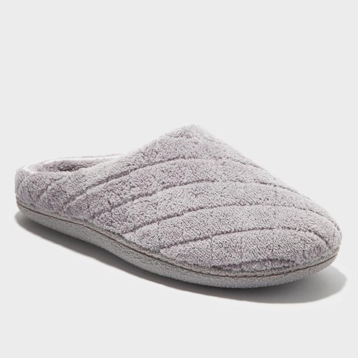 Women's Dearfoams Quilted Memory Foam Clog Slippers - Gray