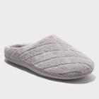 Women's Dearfoams Quilted Memory Foam Clog Slippers - Gray