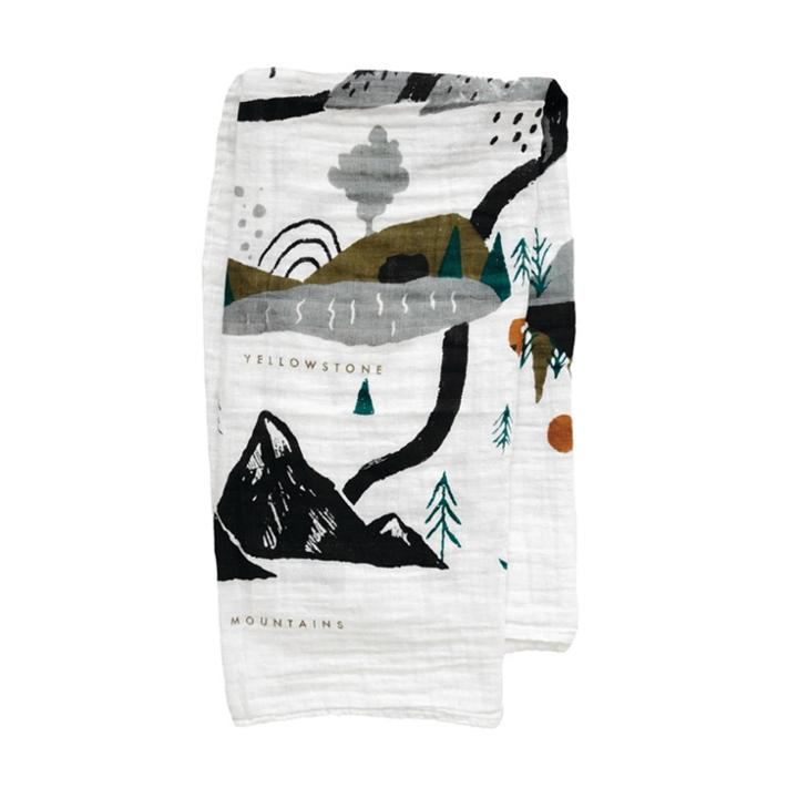 Clementine Kids National Parks Swaddle Wrap - Green/white