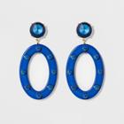 Sugarfix By Baublebar Octagonal Hoop Earrings With Crystal - Bright Blue, Girl's