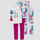 Carter's Just One You Toddler Girls' 4pc Princesses Pajama Set - Purple/white