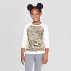 Girls' Long Sleeve Flip Sequin Pullover - Cat & Jack Cream S, Girl's, Size: