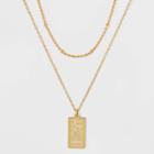 No Brand 14k Gold Dipped 'aquarius' Pendant Necklace - Gold
