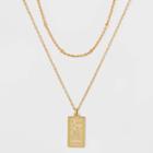 No Brand 14k Gold Dipped 'aquarius' Pendant Necklace - Gold
