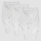 Honest Baby 3pk Footed Harem Pants - White Newborn