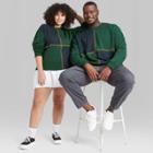 Adult Extended Size Colorblock Regular Fit Crewneck Sweatshirt - Original Use Green