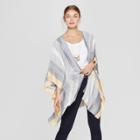 Women's Striped Textured Woven Stripe Kimono Jacket Ruana - Universal Thread Navy (blue)