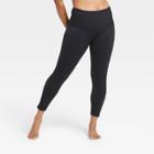 Women's Contour High-rise 7/8 Leggings With Ribbed Power Waist 25 - All In Motion Black