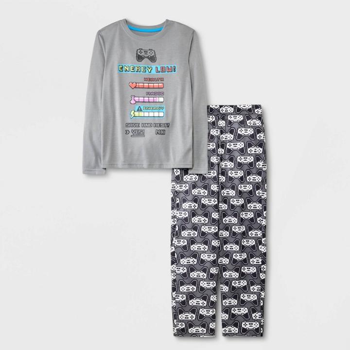 Boys' 2pc Gamer Long Sleeve Pajama Set - Cat & Jack Gray