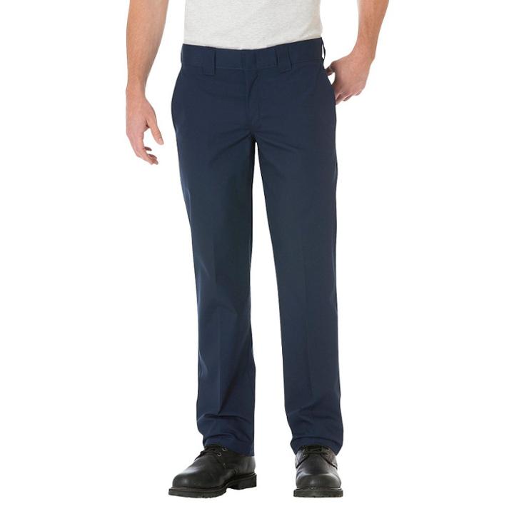 Dickies Men's Big & Tall Slim Straight Fit Lightweight Poplin Pants- Dark Navy