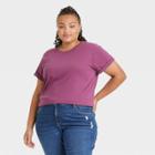 Women's Plus Size Short Sleeve T-shirt - Ava & Viv Purple