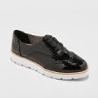 Women's Desarai Patent Oxford Loafers - A New Day Black