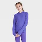 Girls' Soft Rib Long Sleeve Hoodie - All In Motion Dark Purple