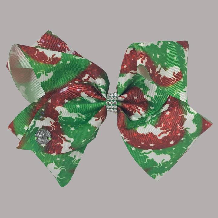 Girls' Nickelodeon Jojo Siwa Christmas Unicorns Bow Hair Clip - Black, Girl's