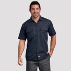 Dickies Men's Big & Tall Relaxed Fit Short Sleeve Button-down Shirt - Blue