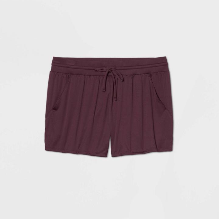 Women's Plus Size Mid-rise Knit Shorts 5 - All In Motion Mulberry