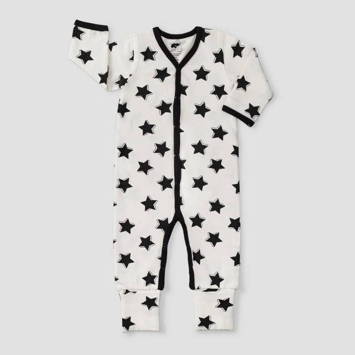 Layette By Monica + Andy Baby Starlight Express Pajama Romper - White/black Newborn