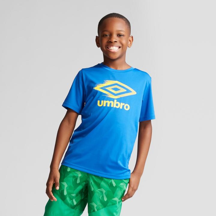 Umbro Boys' Logo Tech T-shirt - Blue