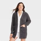 Women's Cozy Feather Yarn Cardigan - Stars Above Charcoal Gray