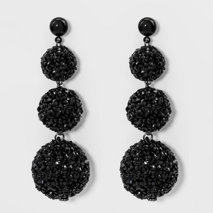 Ball Drop Earrings - A New Day Black
