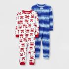 Baby Boys' 2pk Footless Tie-dye Crab Pajama Jumpsuit - Just One You Made By Carter's Red/blue