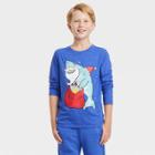 Boys' 'holiday Shark' Long Sleeve Graphic T-shirt - Cat & Jack Blue