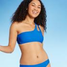 Juniors' One Shoulder Bikini Top - Xhilaration Blue